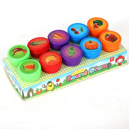 10PCS Kids Self Ink Stamps Set for DIY Crafts
