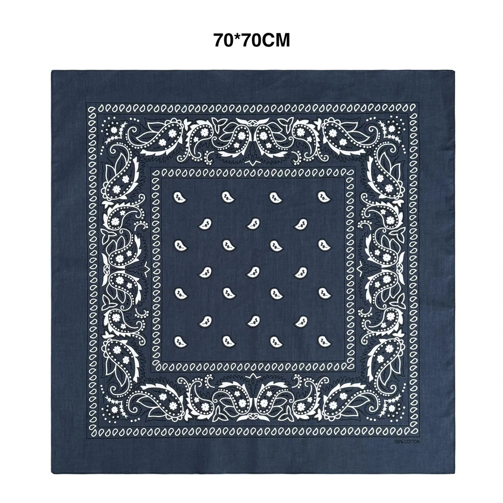 Oversized Paisley Bandana 70cm Cotton Hip Hop Head Scarf