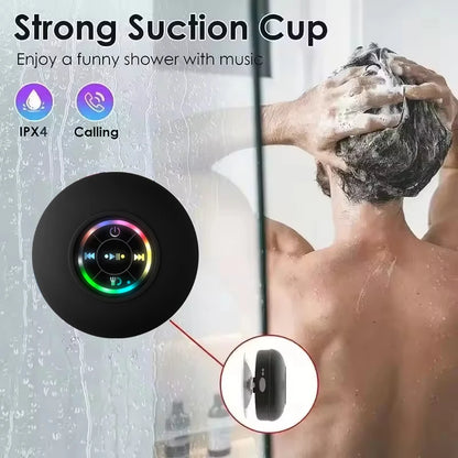 Portable Bluetooth Speaker Waterproof LED Suction Cup Shower Speaker