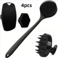 Silicone Body Scrubber Set 4PCS Exfoliating Bath Brushes