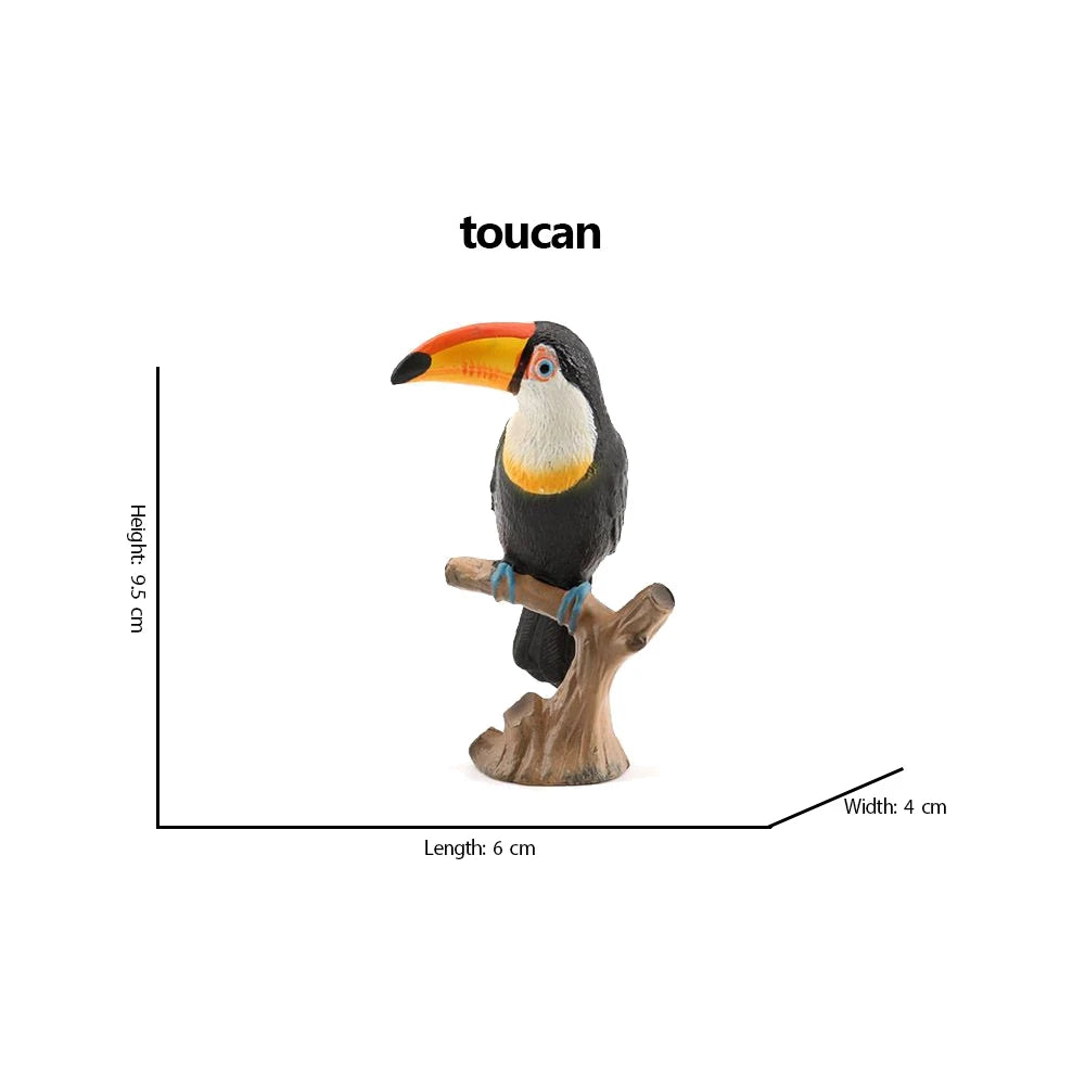Bird Animal Figures Kiwi Peacock Phoenix Toucan Figurines