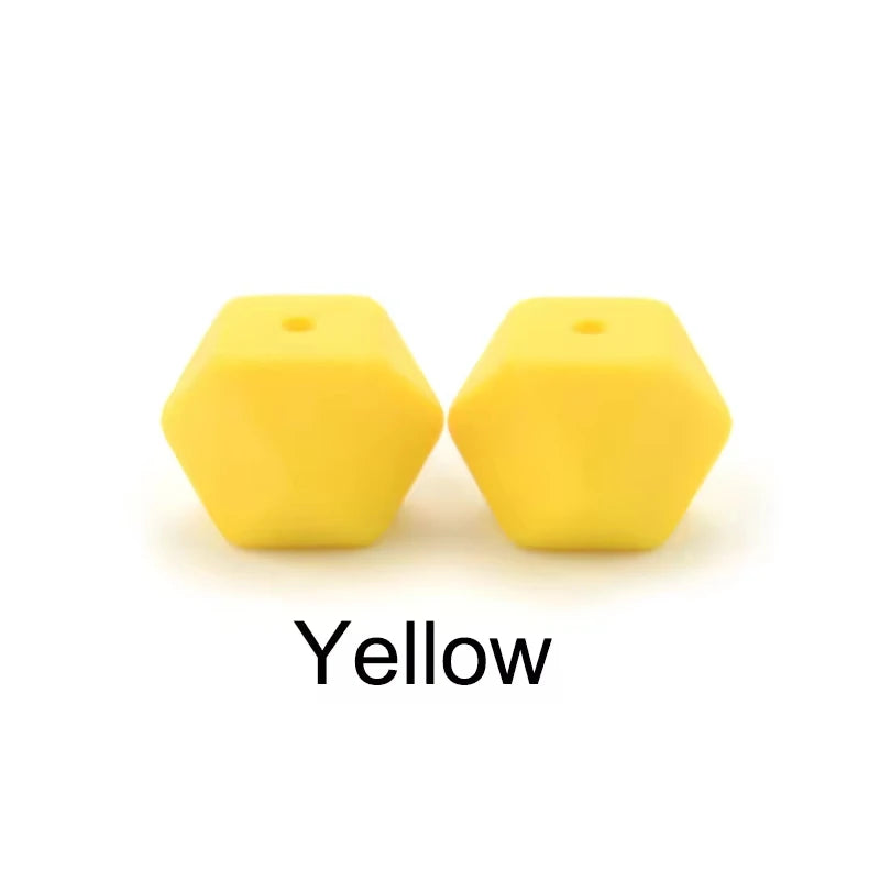 Silicone Hexagon Beads 10pcs Food Grade DIY Jewelry Making