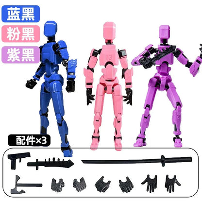 T13 Multi-Joint Robot Action Figure with Dog – 14cm Poseable Model
