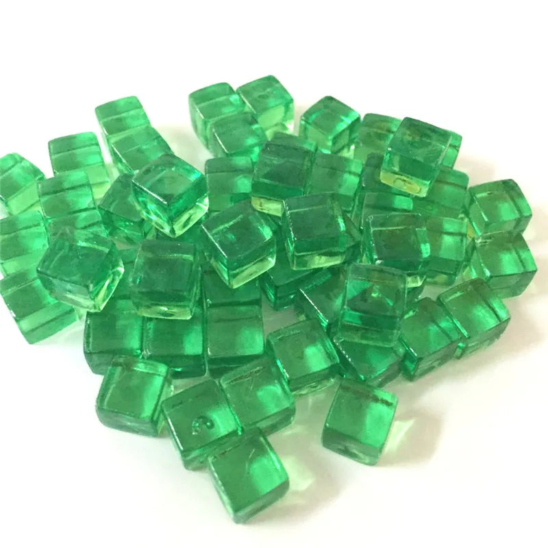 Transparent Cube Game Pieces Set – 50PCS Colorful Crystal Cubes