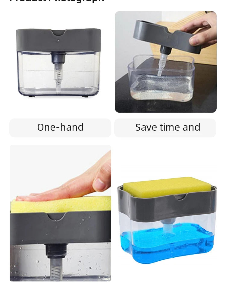 Kitchen Soap Dispenser with Sponge Holder