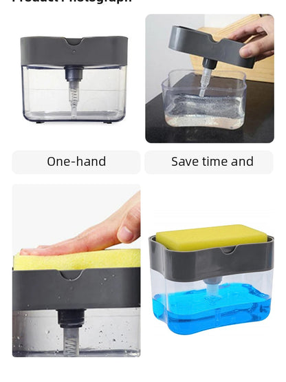 Kitchen Soap Dispenser with Sponge Holder