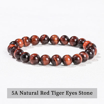 Natural Stone Bead Bracelet – Crystal Gemstone Stretch Bracelet