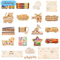 Montessori Busy Board – Wooden Sensory Learning Toy for Kids