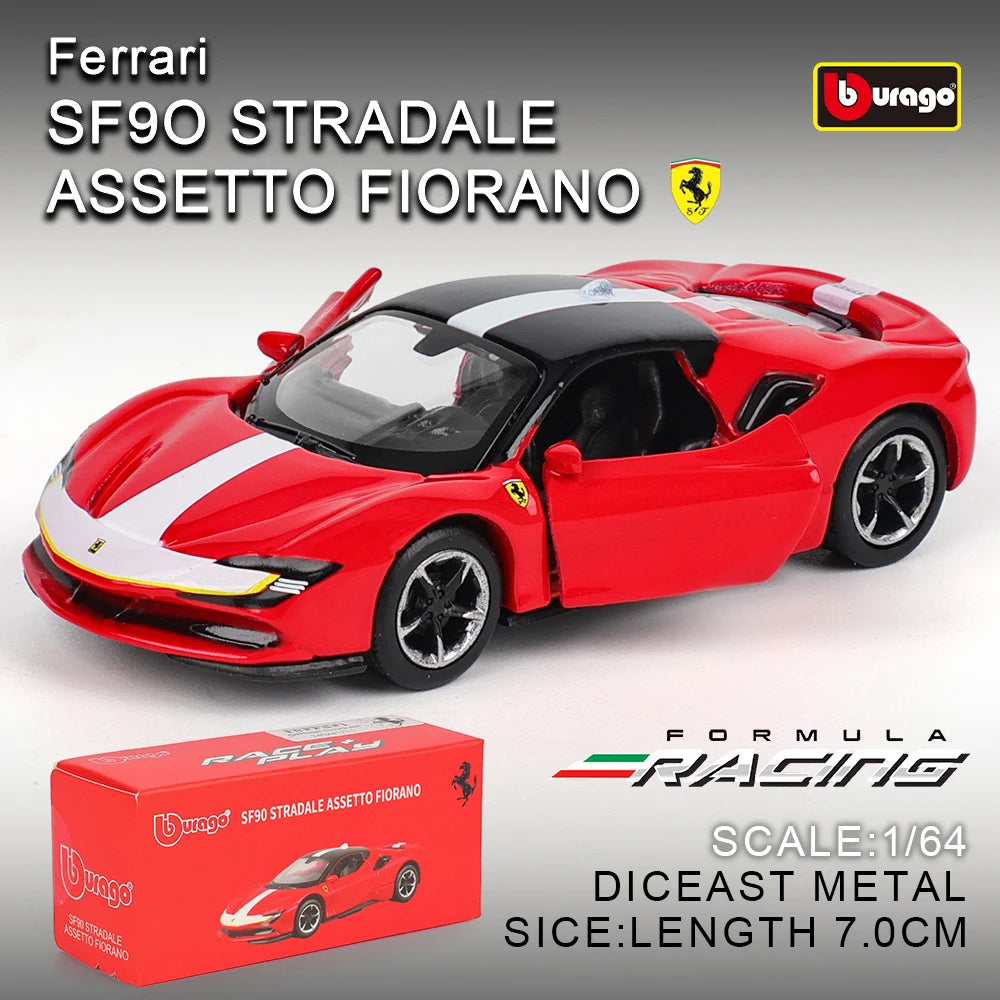 Bburago Ferrari 1:64 Diecast Pull Back Car with Lights & Sound
