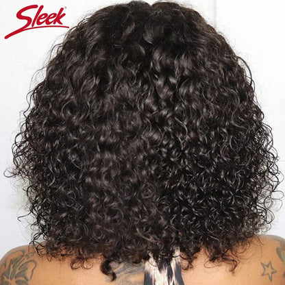 Pixie Bob Human Hair Wig with Bangs Honey Blonde Jerry Curly
