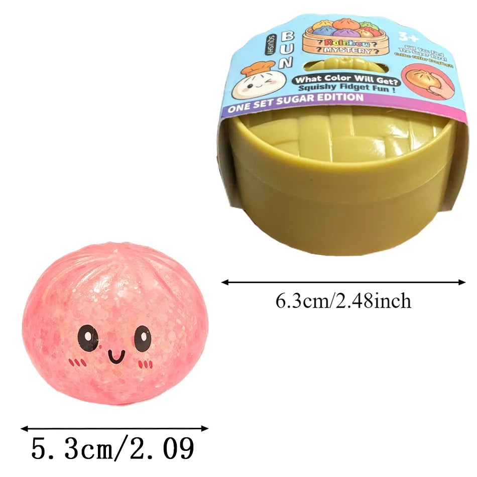 Mini Glitter Dumpling Squishy – 5–5.5cm Fidget Toy