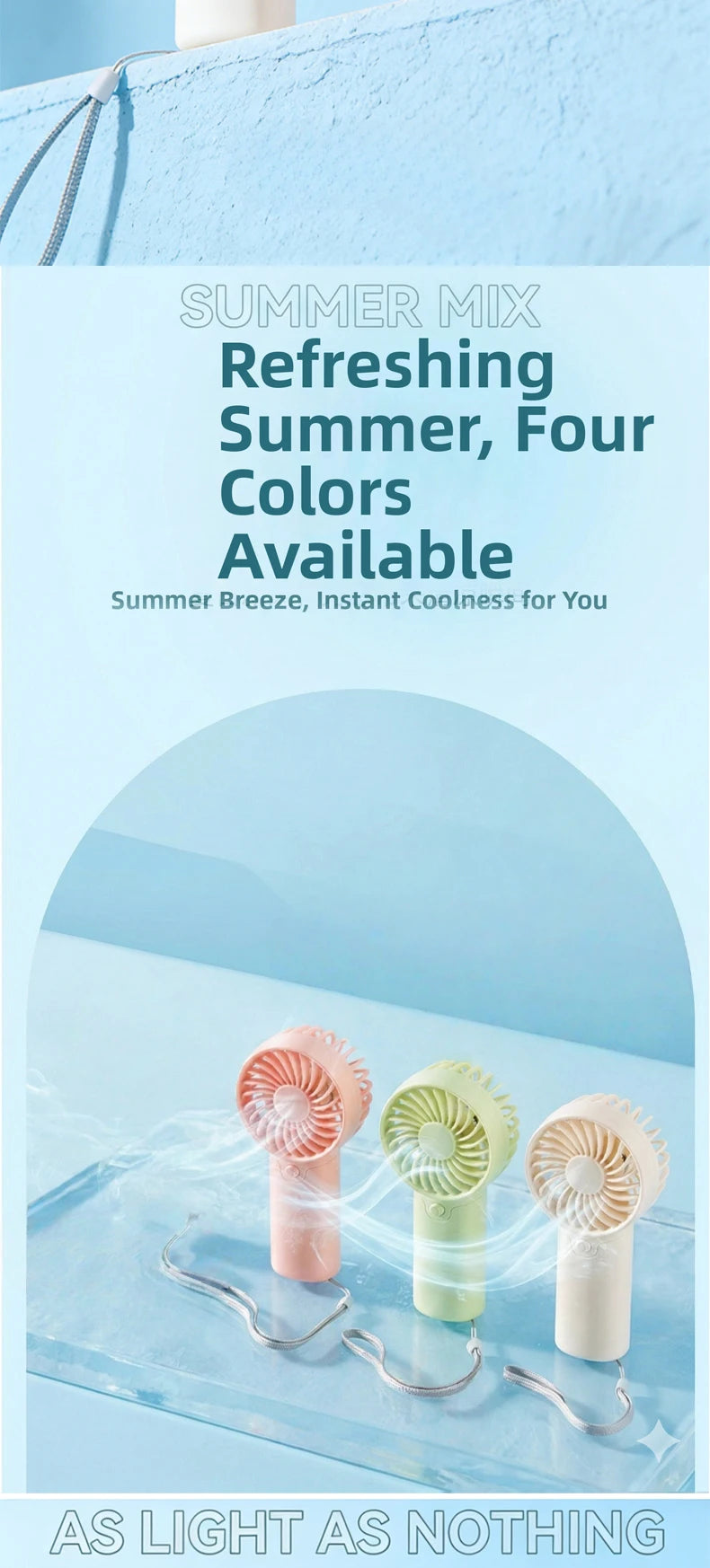 Handheld Mini Fan Rechargeable Portable Pocket Cooling Fan
