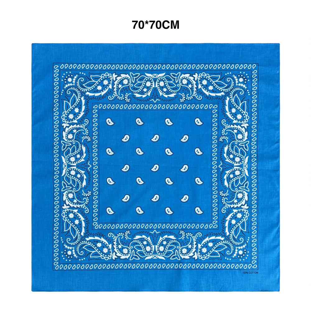 Oversized Paisley Bandana 70cm Cotton Hip Hop Head Scarf