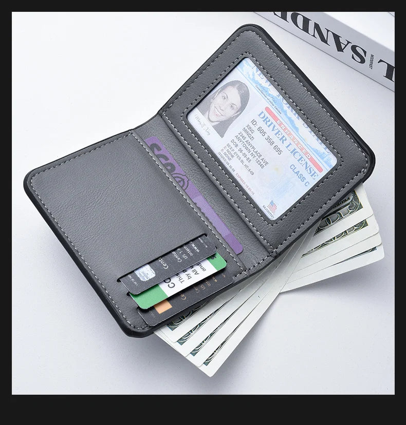 Men's Credit Card Wallet Ultra Thin PU Leather Mini Wallet