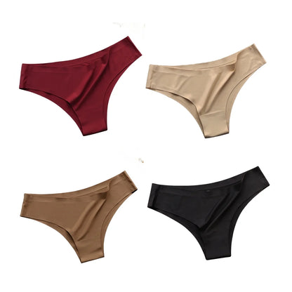 Seamless Brazilian Panties 4PCS Ice Silk Low Rise Briefs