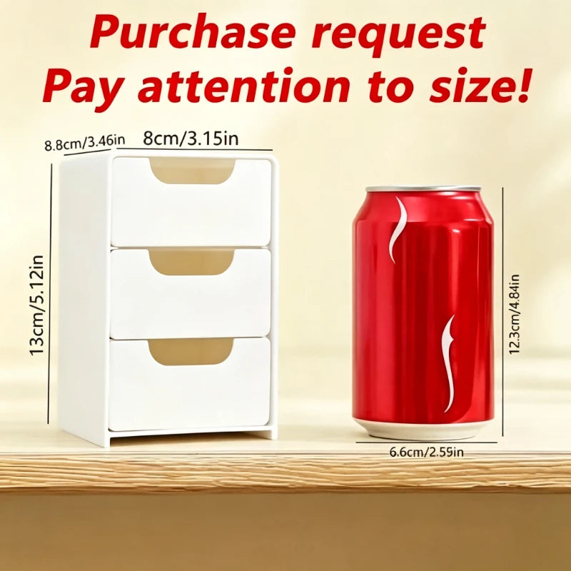 Desktop Organizer With Drawers, 3-Tier Storage