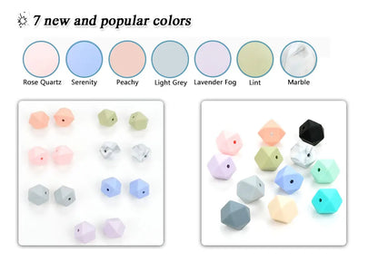 Silicone Hexagon Beads 10pcs Food Grade DIY Jewelry Making