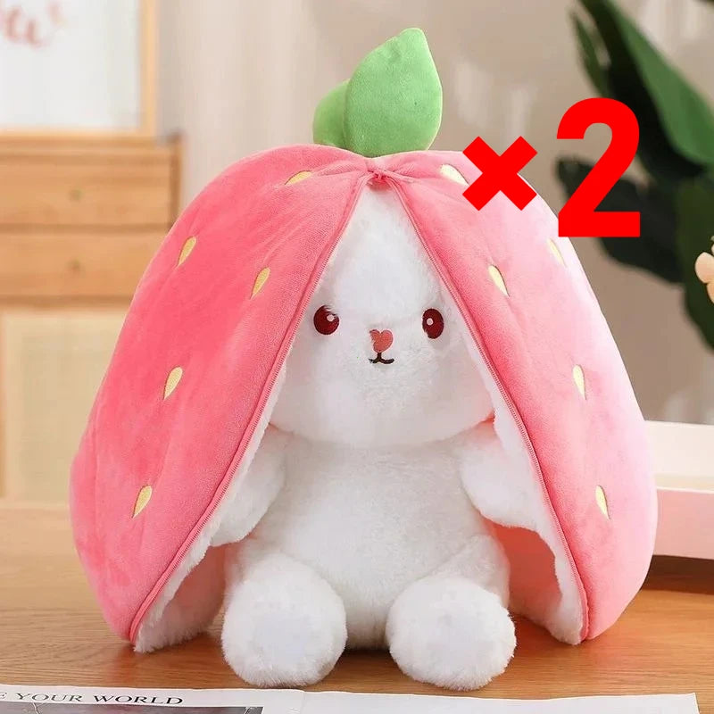 Rabbit Plush Toy – Strawberry Carrot Bunny Plush Doll 25cm