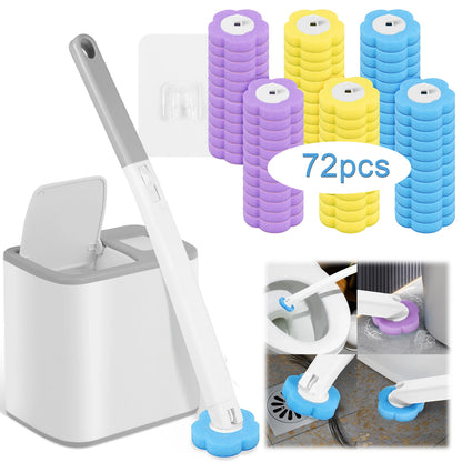 Disposable Toilet Brush Set with Holder & Refills