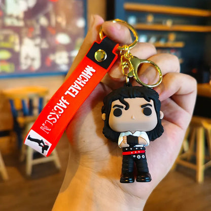 A collectible-style keychain for bags, keys, backpacks, and music-inspired accessories.