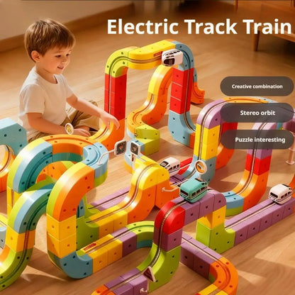 Train Track Building Set – 3D Cube Track