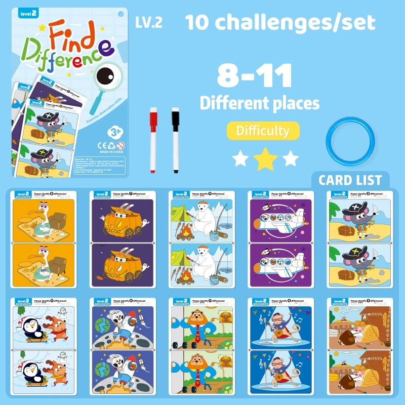 Find the Difference Game Concentration Training Puzzle Set