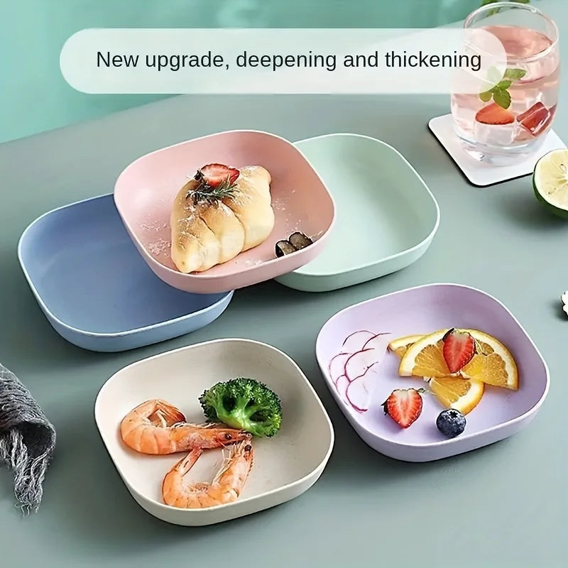 10-Piece Reusable Fruit & Dessert Plates with Built-In Snack Base