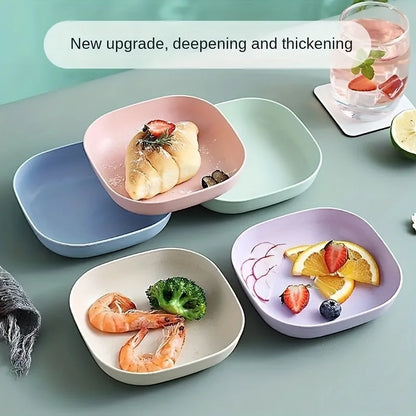 10-Piece Reusable Fruit & Dessert Plates with Built-In Snack Base