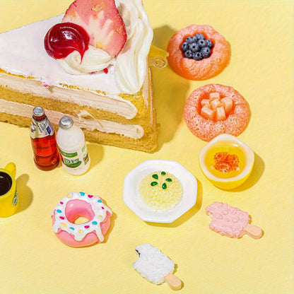 Miniature Food Toys – Resin Dollhouse Kitchen Pretend Play Food Set