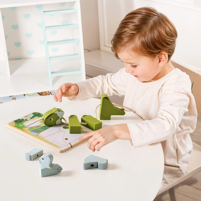 Wooden Animal Threading Toy for Toddlers