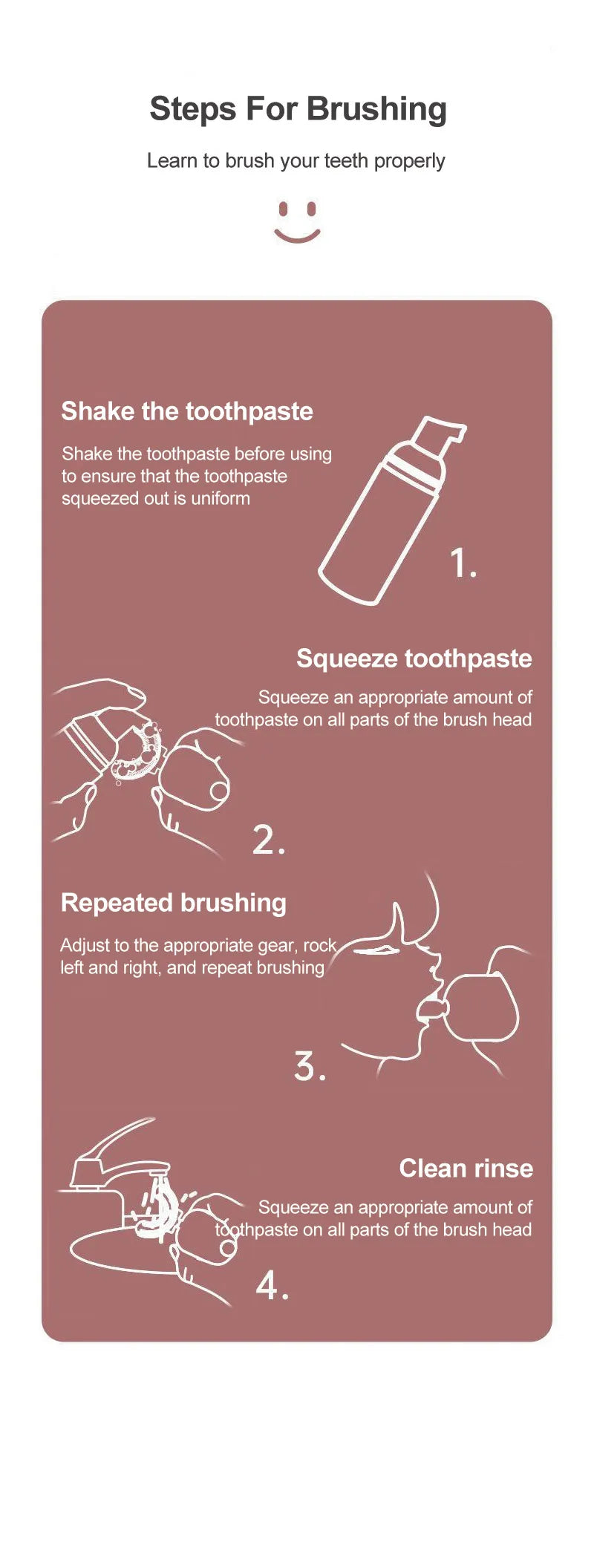 Kids U-Shaped Electric Toothbrush Rechargeable Sonic Brush