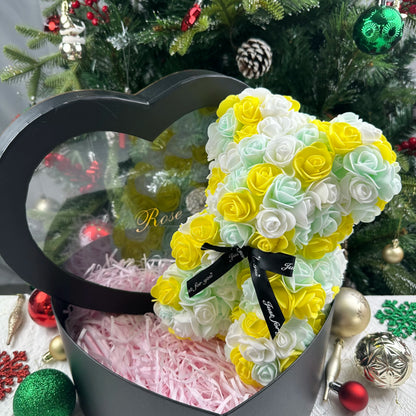 Rose Bear Gift 25cm Artificial Teddy Rose Bear with Box