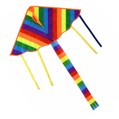 Rainbow Triangle Kite with Long Tail Easy Flying Toy