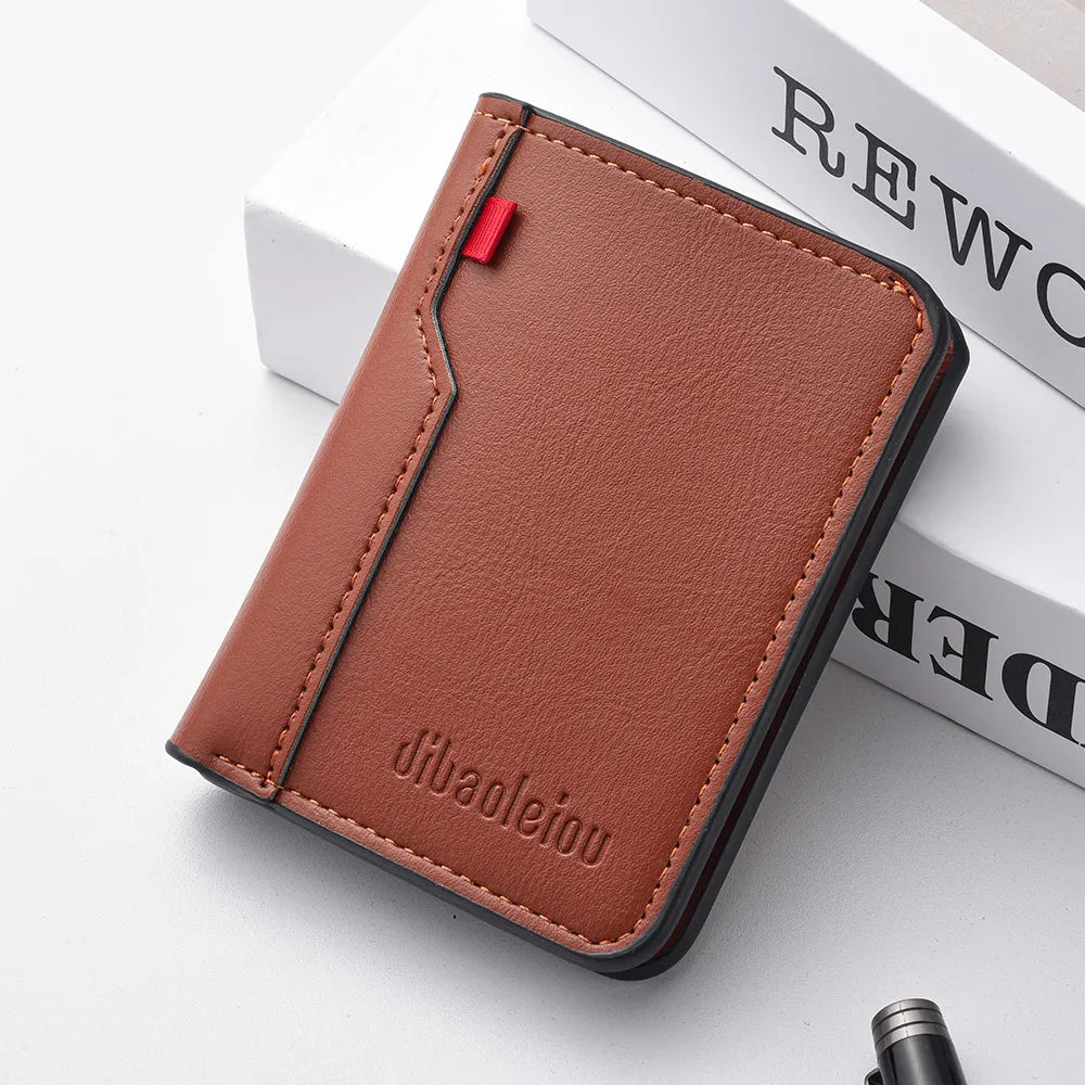 Men's Credit Card Wallet Ultra Thin PU Leather Mini Wallet