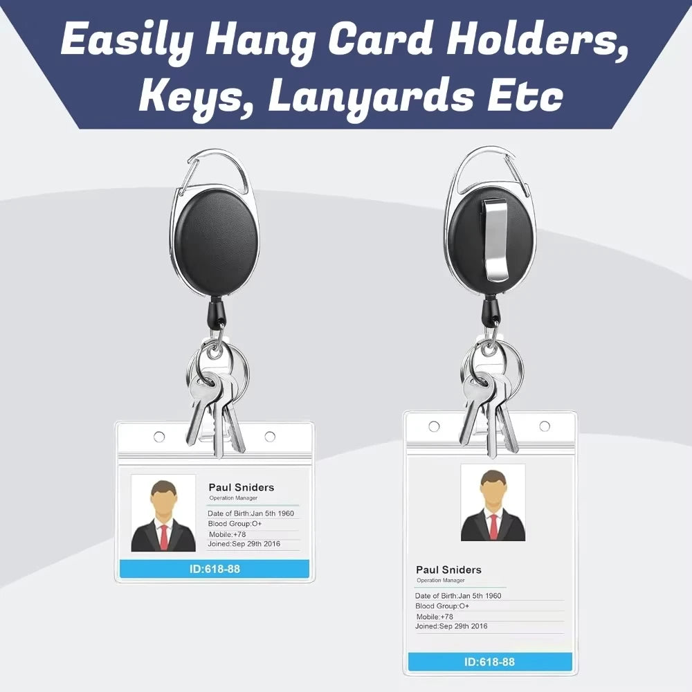 Retractable ID Card Holder Transparent Badge Holder Case
