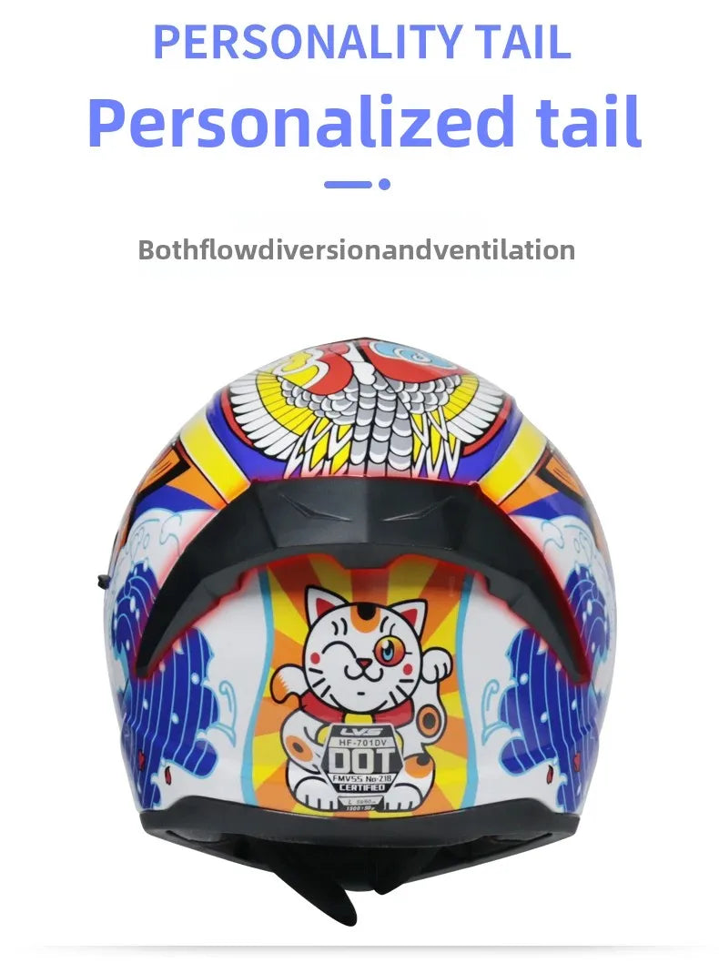 Full Face Motorcycle Helmet DOT Dual Visor Racing Helmet
