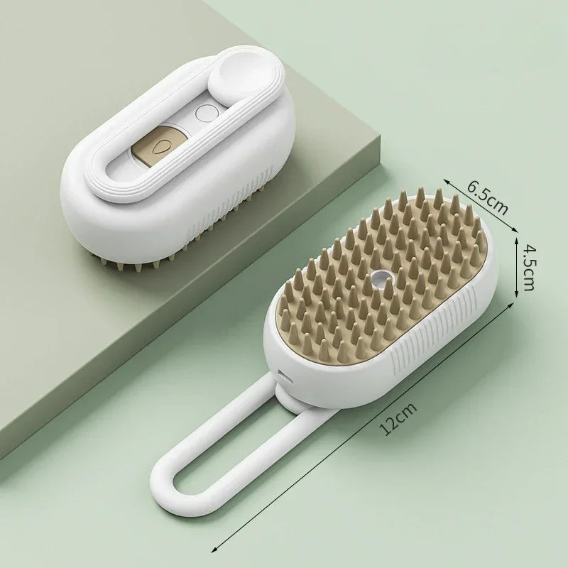 Cat Steam Grooming Brush 3-in-1 Pet Hair Removal Comb