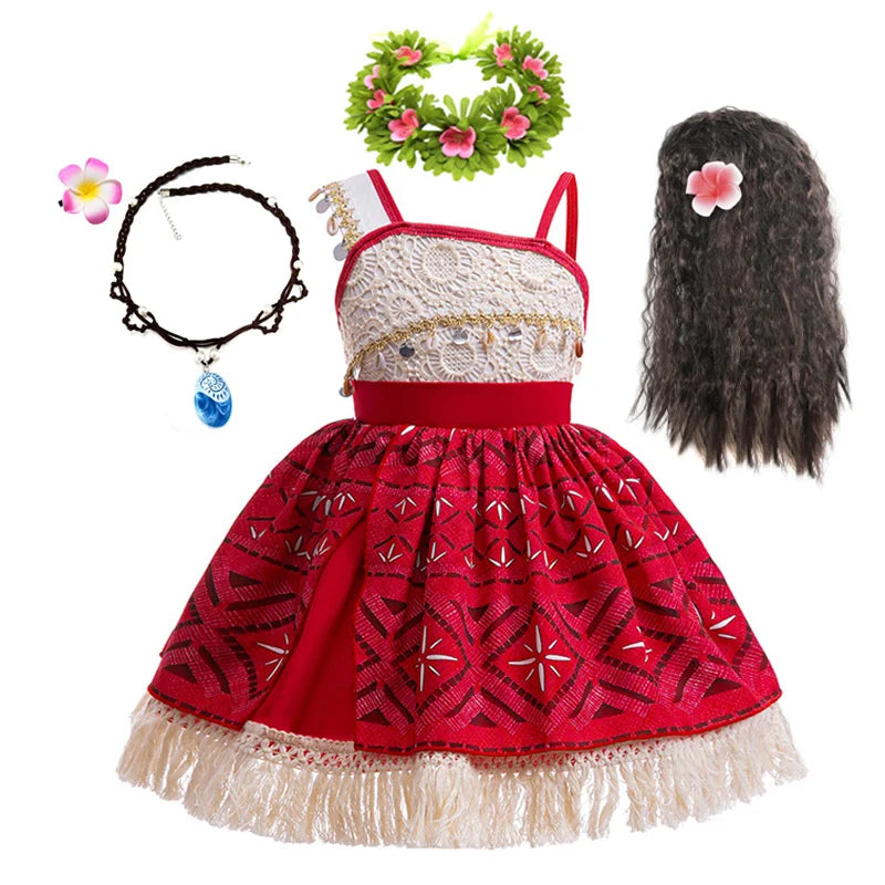 Moana 2 Dress for Girls Princess Costume with Accessories
