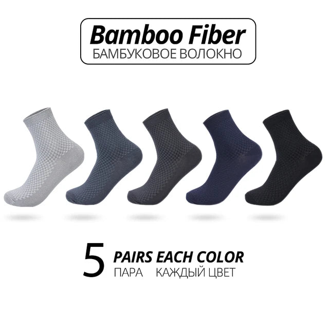 Bamboo Fiber Crew Socks Men's Breathable Business Socks