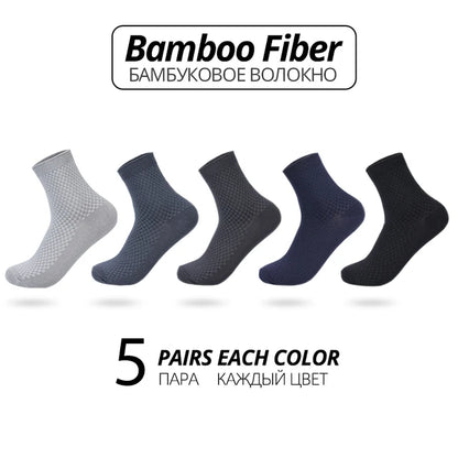 Bamboo Fiber Crew Socks Men's Breathable Business Socks