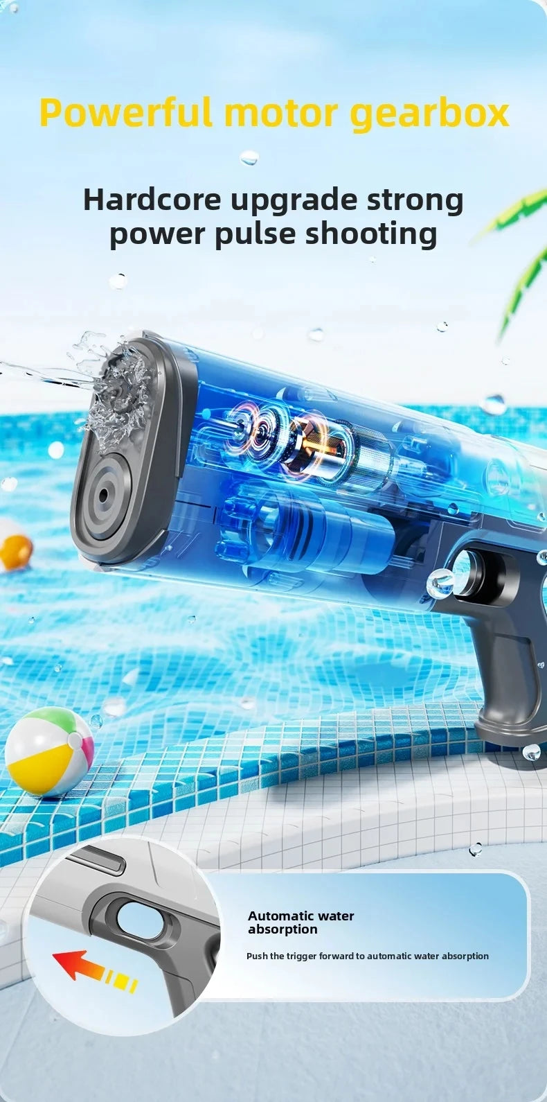 Rechargeable Electric Water Gun Powerful Automatic Water Blaster
