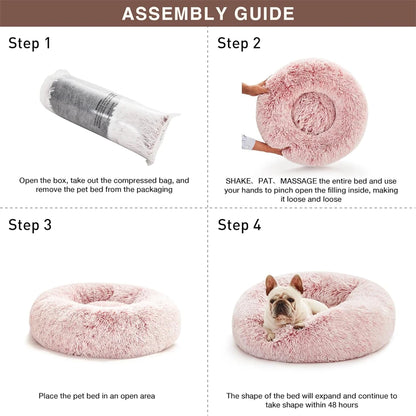 Donut Cat Bed – Plush Washable Round Pet Bed for Dogs