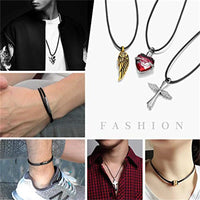 Leather Rope Necklace with Stainless Steel Clasp for Pendants