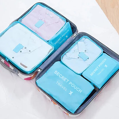Travel Storage Bags 6 Piece Waterproof Packing Cubes Set