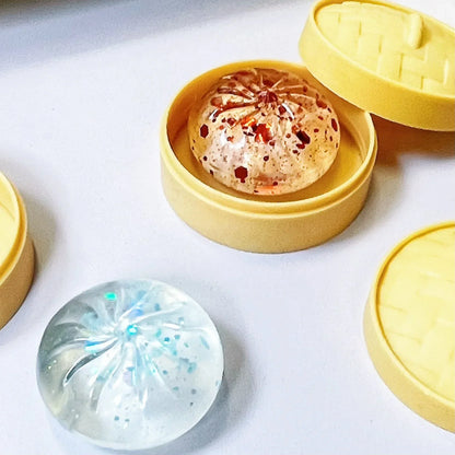 Dumpling Squishy Set – Mini Steamed Bun Stress Relief Fidget Toys