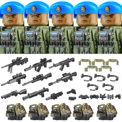 Military Soldier Building Blocks Mini Figure Set with Accessories