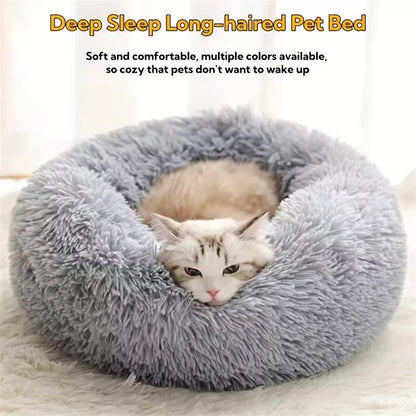 Donut Cat Bed – Plush Washable Round Pet Bed for Dogs