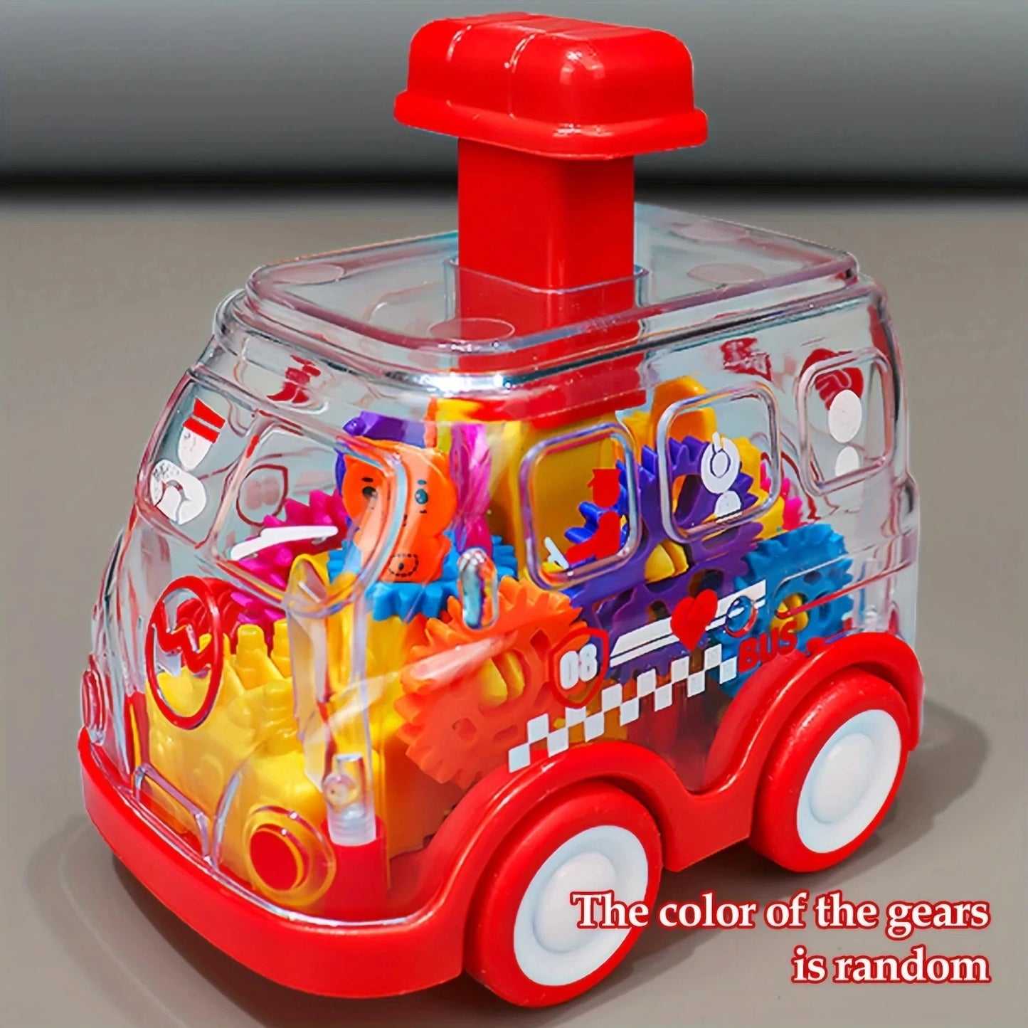 Transparent Gear Car Toy Inertia Push and Go Car for Kids