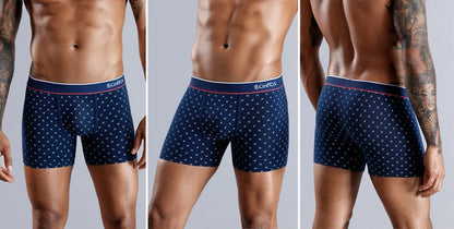 Men's Cotton Boxer Shorts 4PCS Soft Stretch Underwear Set