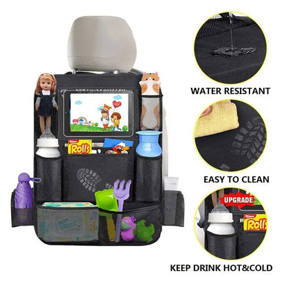 Car Backseat Organizer with Touch Screen Tablet Holder